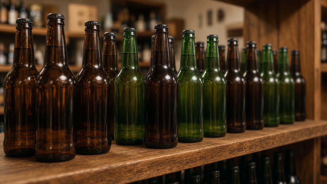 Unbranded bottles on a shelf — gluten claims belong to the producer and FSANZ